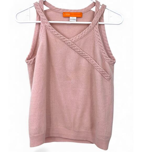 CYNTHIA STEFFE  | M | Pure 100% Casher Knit Top Sweater Tank Sleeveless Women - Picture 1 of 6